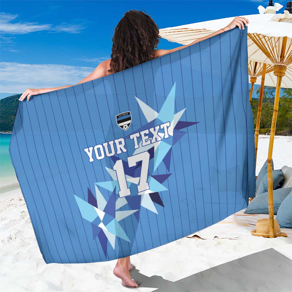 Custom Estonia Football Sarong Retro Jersey Blue Version