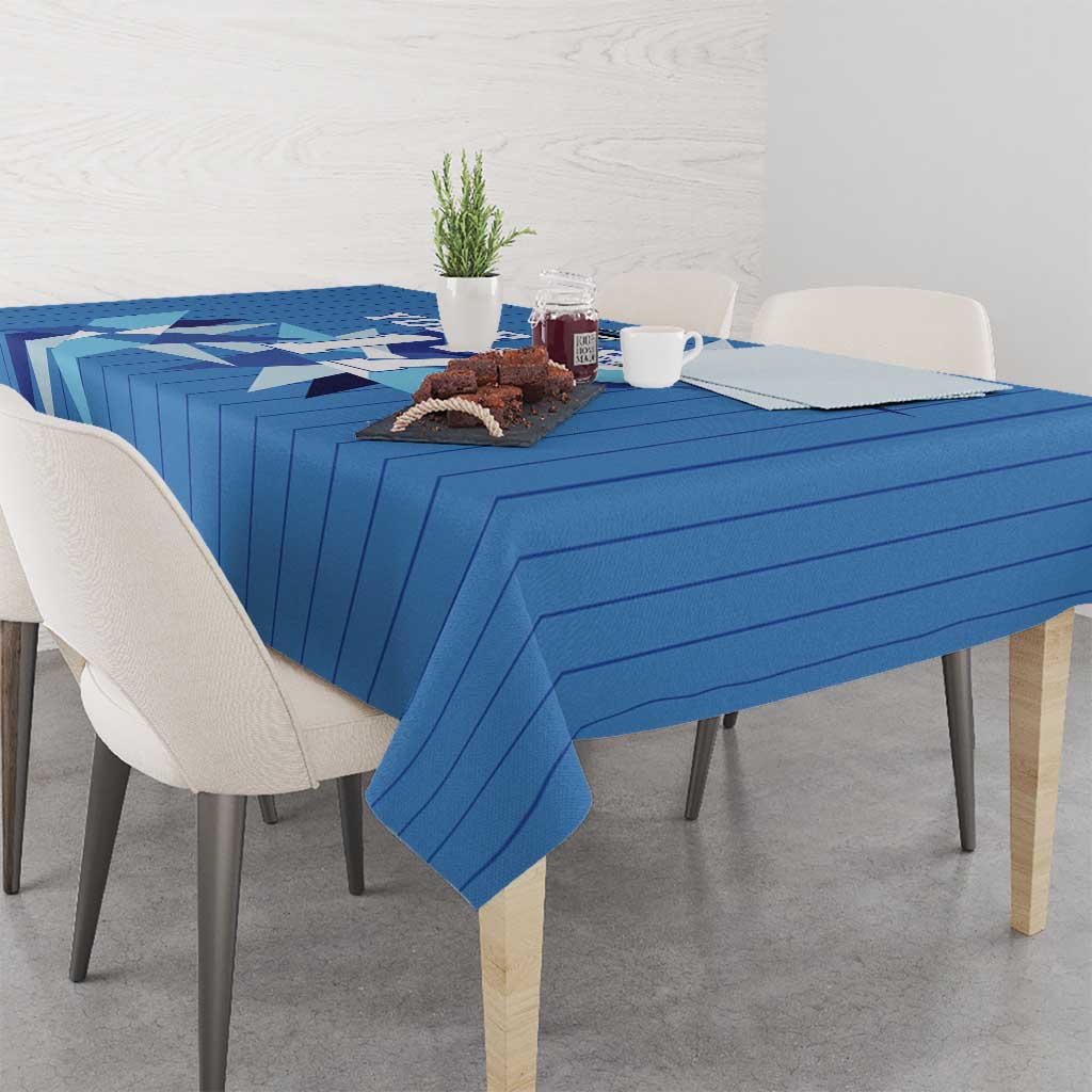 Custom Estonia Football Tablecloth Retro Jersey Blue Version