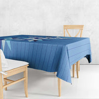 Custom Estonia Football Tablecloth Retro Jersey Blue Version