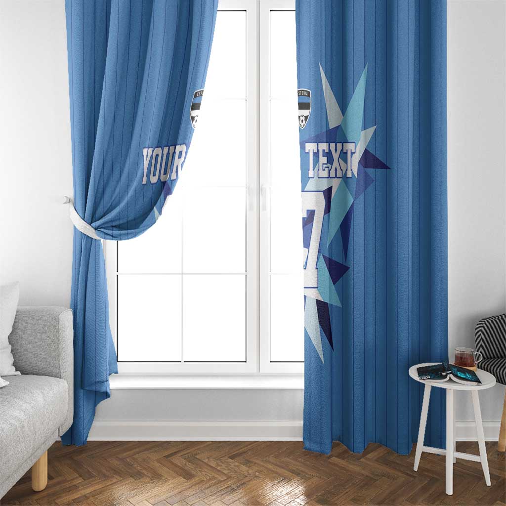 Custom Estonia Football Window Curtain Retro Jersey Blue Version
