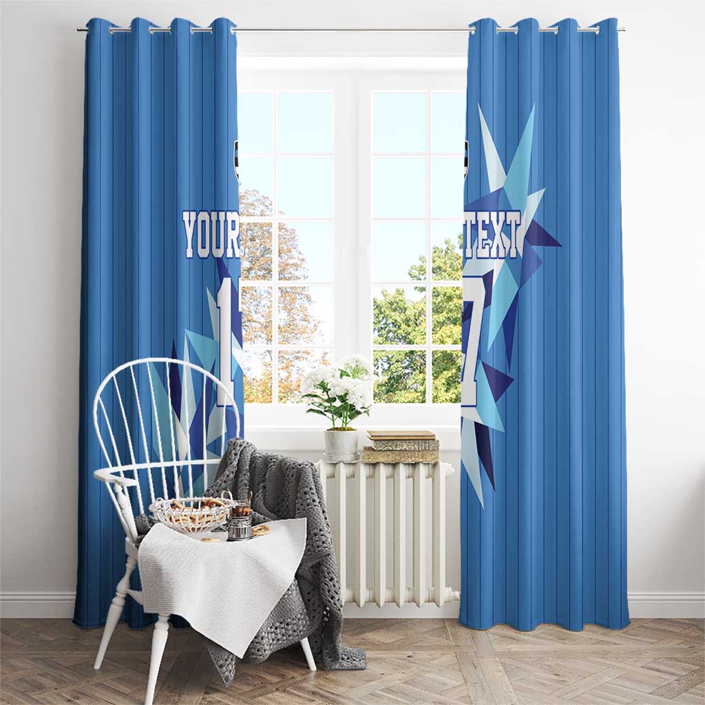 Custom Estonia Football Window Curtain Retro Jersey Blue Version
