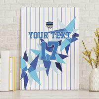 Custom Estonia Football Canvas Wall Art Retro Jersey White Version