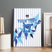 Custom Estonia Football Canvas Wall Art Retro Jersey White Version