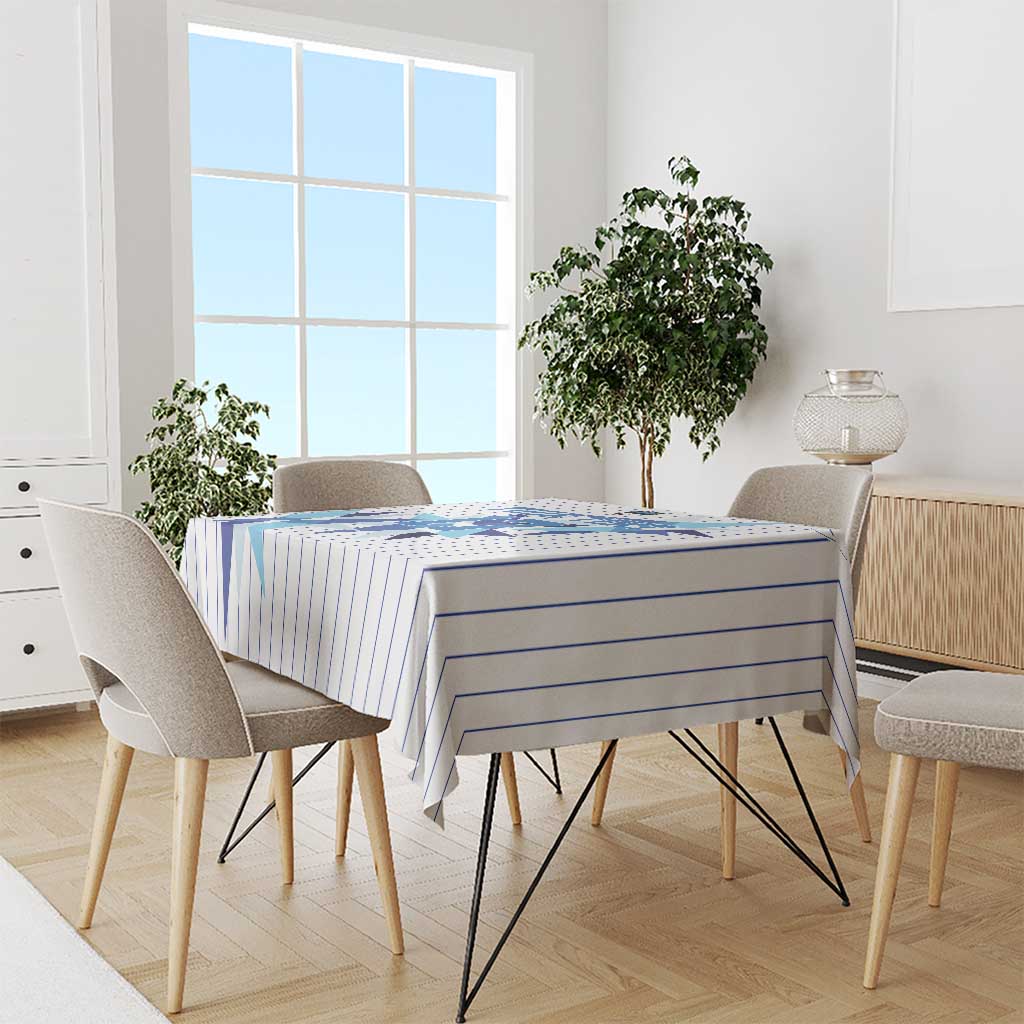 Custom Estonia Football Tablecloth Retro Jersey White Version