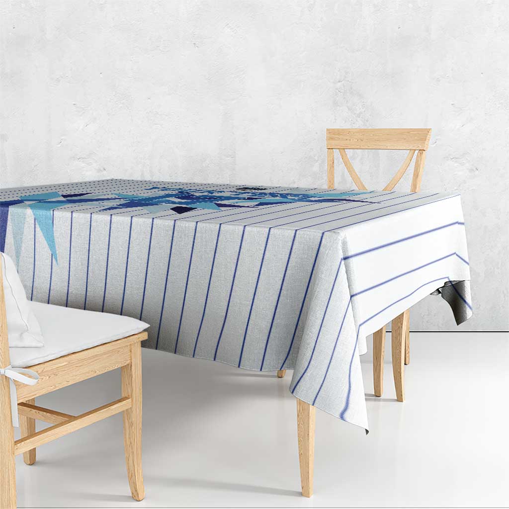 Custom Estonia Football Tablecloth Retro Jersey White Version