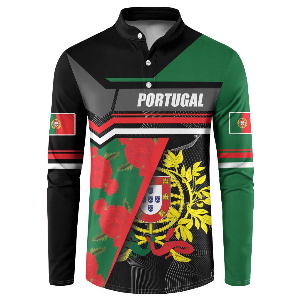 Personalized Portugal Coat of Arms with Carnation Button Sweatshirt Portuguese Bandeira Verde-Rubra