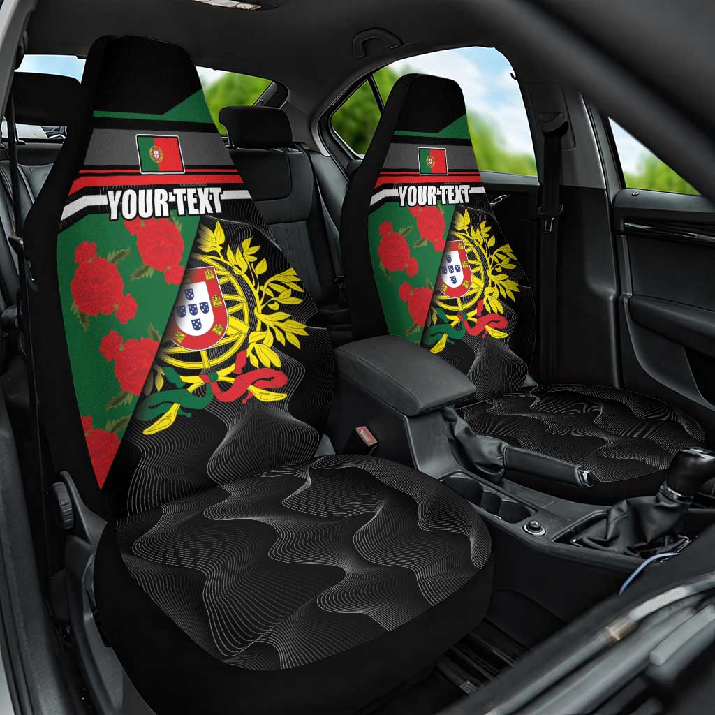 Personalized Portugal Coat of Arms with Carnation Car Seat Cover Portuguese Bandeira Verde-Rubra