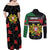 Personalized Portugal Coat of Arms with Carnation Couples Matching Off Shoulder Maxi Dress and Long Sleeve Button Shirt Portuguese Bandeira Verde-Rubra