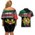 Personalized Portugal Coat of Arms with Carnation Couples Matching Off Shoulder Short Dress and Hawaiian Shirt Portuguese Bandeira Verde-Rubra