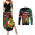 Personalized Portugal Coat of Arms with Carnation Couples Matching Summer Maxi Dress and Long Sleeve Button Shirt Portuguese Bandeira Verde-Rubra