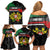 Personalized Portugal Coat of Arms with Carnation Family Matching Off Shoulder Short Dress and Hawaiian Shirt Portuguese Bandeira Verde-Rubra