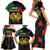 Personalized Portugal Coat of Arms with Carnation Family Matching Short Sleeve Bodycon Dress and Hawaiian Shirt Portuguese Bandeira Verde-Rubra