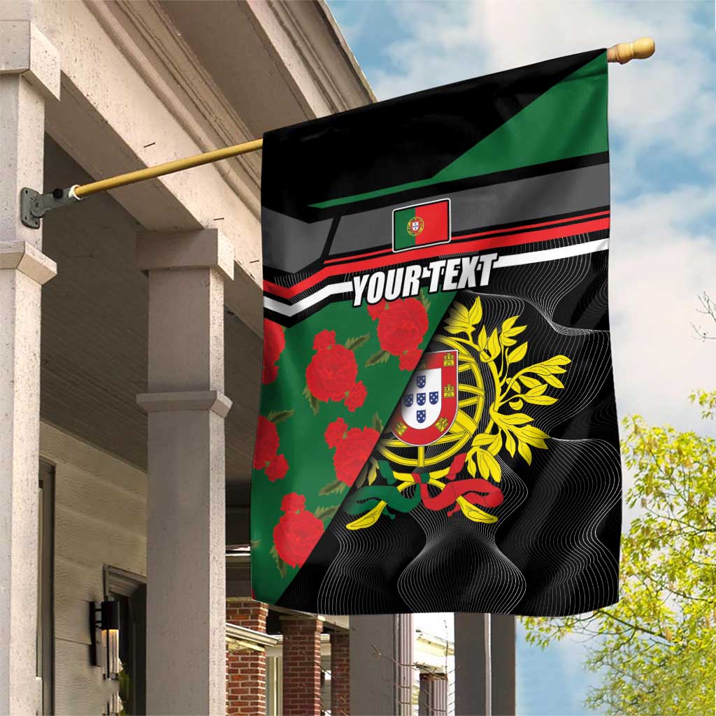 Personalized Portugal Coat of Arms with Carnation Garden Flag Portuguese Bandeira Verde-Rubra