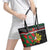 Personalized Portugal Coat of Arms with Carnation Leather Tote Bag Portuguese Bandeira Verde-Rubra