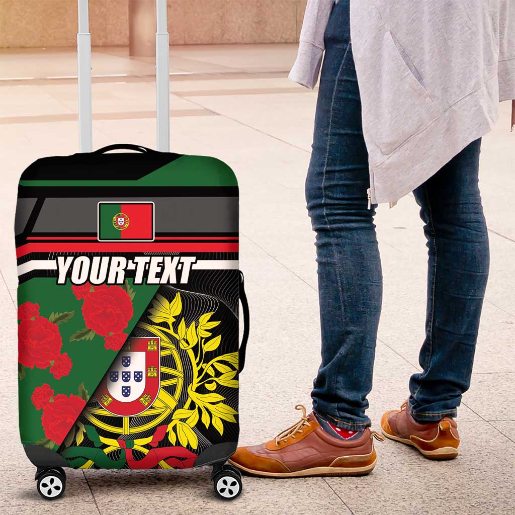 Personalized Portugal Coat of Arms with Carnation Luggage Cover Portuguese Bandeira Verde-Rubra