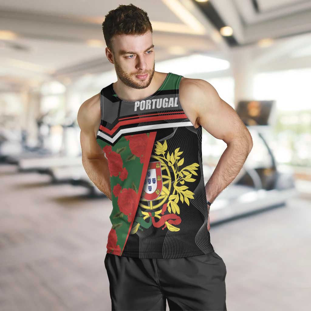 Personalized Portugal Coat of Arms with Carnation Men Tank Top Portuguese Bandeira Verde-Rubra