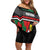 Personalized Portugal Coat of Arms with Carnation Off Shoulder Short Dress Portuguese Bandeira Verde-Rubra