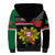 Personalized Portugal Coat of Arms with Carnation Sherpa Hoodie Portuguese Bandeira Verde-Rubra