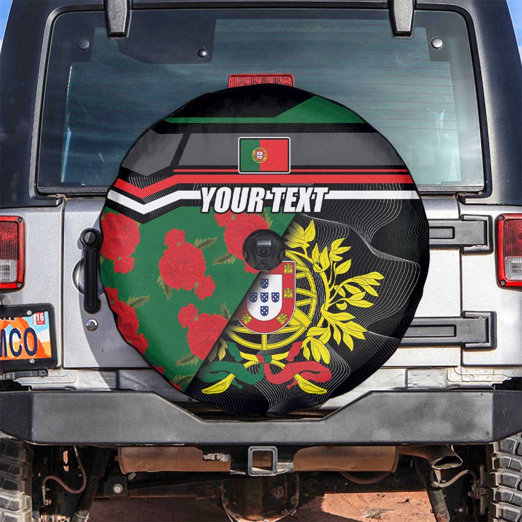 Personalized Portugal Coat of Arms with Carnation Spare Tire Cover Portuguese Bandeira Verde-Rubra