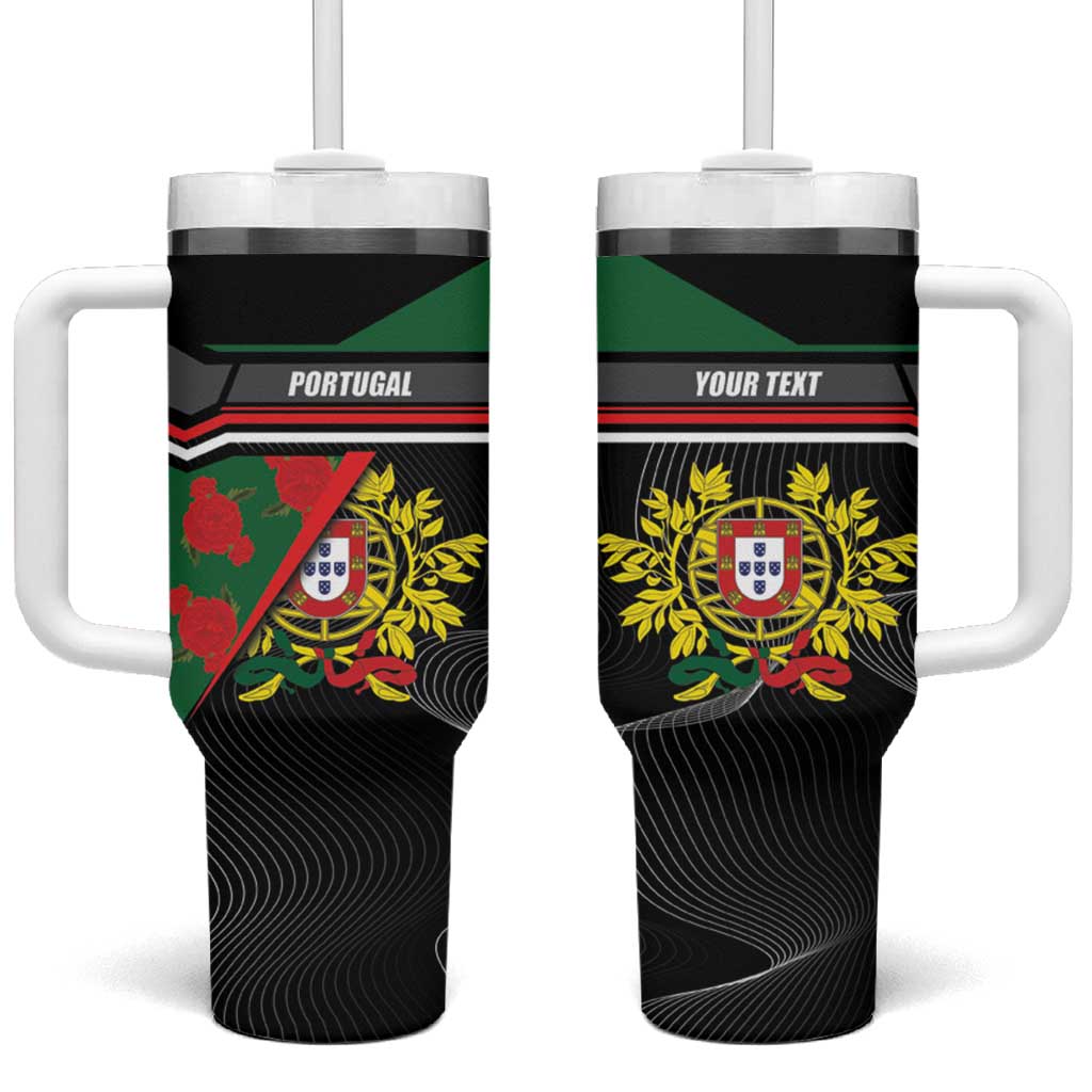 Personalized Portugal Coat of Arms with Carnation Tumbler With Handle Portuguese Bandeira Verde-Rubra