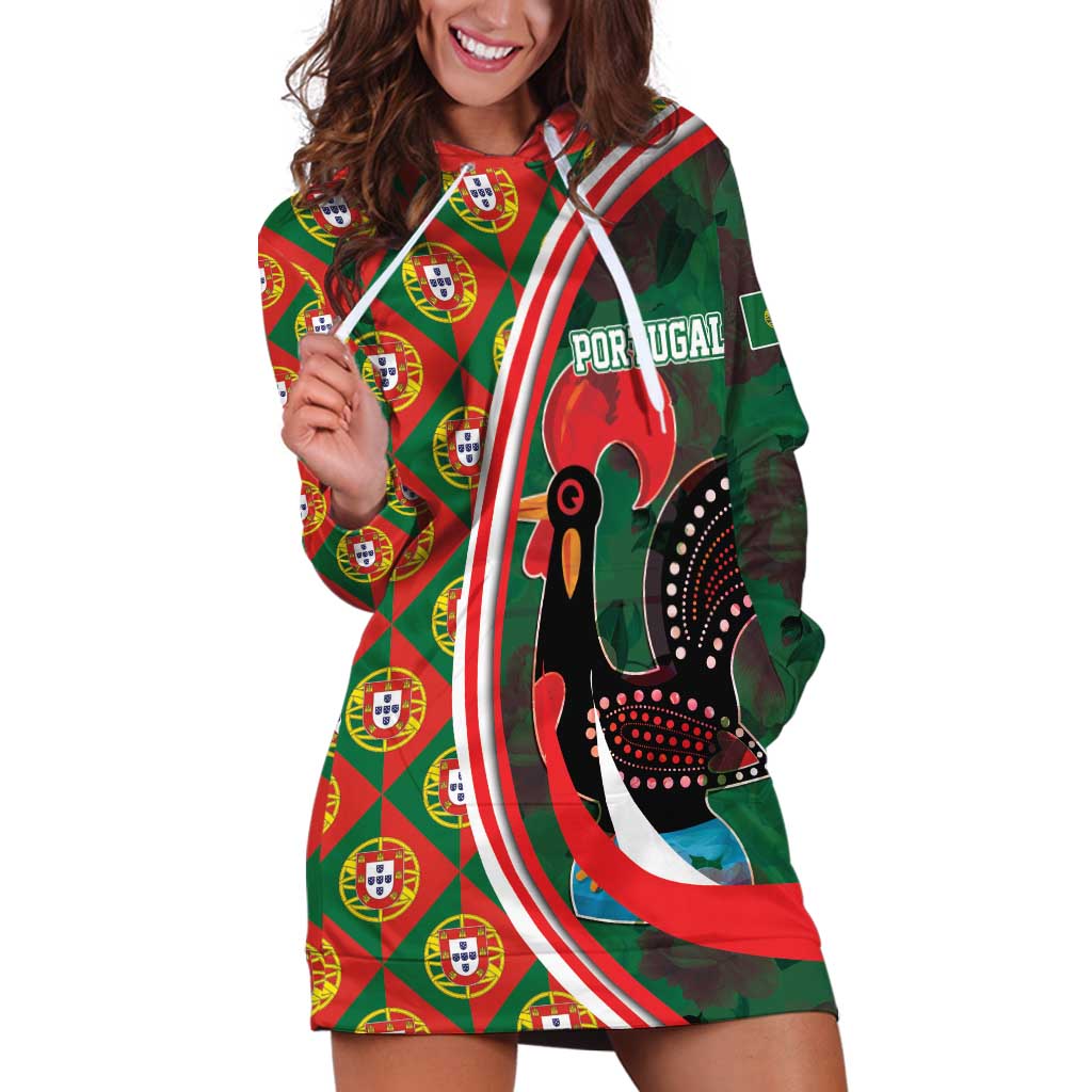 Personalized Portugal Rooster of Barcelos Hoodie Dress Portuguese Flag