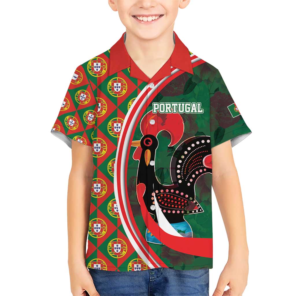 Personalized Portugal Rooster of Barcelos Kid Hawaiian Shirt Portuguese Flag