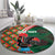 Personalized Portugal Rooster of Barcelos Round Carpet Portuguese Flag