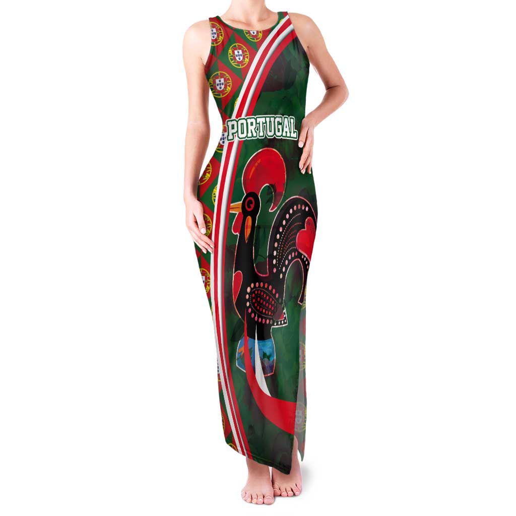 Personalized Portugal Rooster of Barcelos Tank Maxi Dress Portuguese Flag