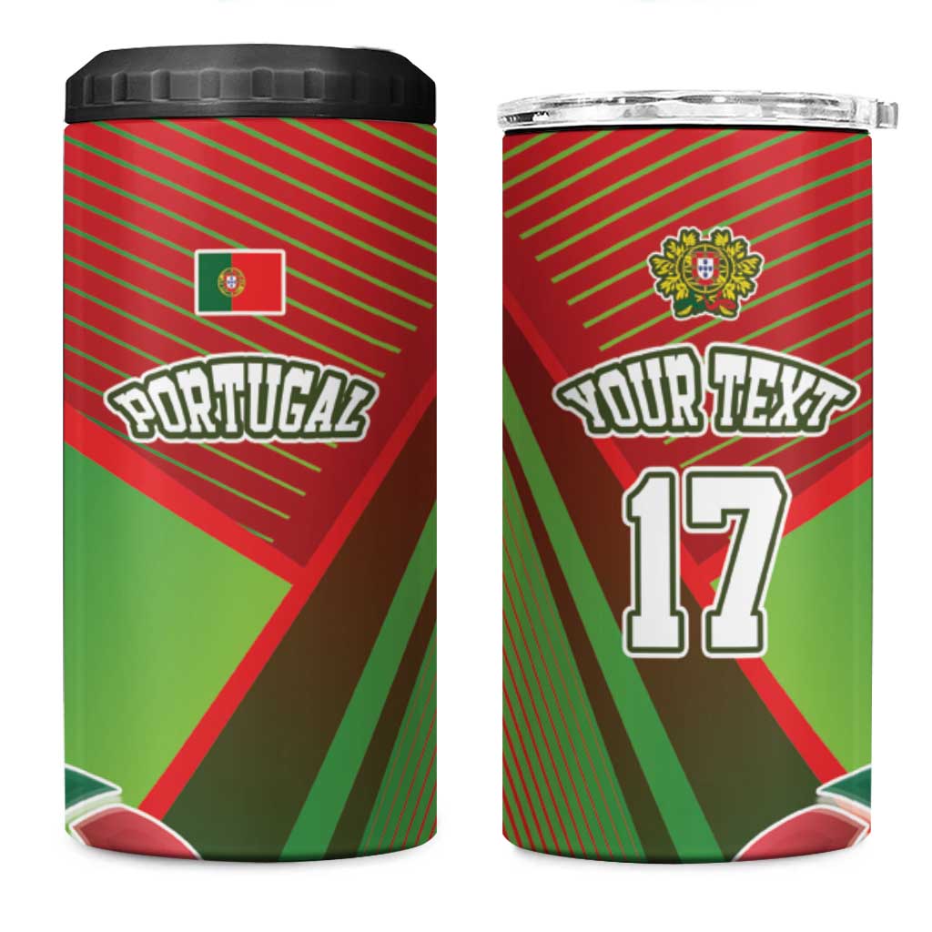 Custom Portugal Football Go Champions 4 in 1 Can Cooler Tumbler Sporty Style