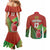 Custom Portugal Football Go Champions Couples Matching Mermaid Dress and Long Sleeve Button Shirt Sporty Style