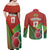 Custom Portugal Football Go Champions Couples Matching Off Shoulder Maxi Dress and Long Sleeve Button Shirt Sporty Style