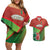 Custom Portugal Football Go Champions Couples Matching Off Shoulder Short Dress and Hawaiian Shirt Sporty Style