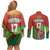 Custom Portugal Football Go Champions Couples Matching Off Shoulder Short Dress and Long Sleeve Button Shirt Sporty Style