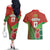 Custom Portugal Football Go Champions Couples Matching Off The Shoulder Long Sleeve Dress and Hawaiian Shirt Sporty Style