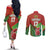 Custom Portugal Football Go Champions Couples Matching Off The Shoulder Long Sleeve Dress and Long Sleeve Button Shirt Sporty Style