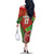 Custom Portugal Football Go Champions Family Matching Off The Shoulder Long Sleeve Dress and Hawaiian Shirt Sporty Style