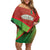 Custom Portugal Football Go Champions Family Matching Off Shoulder Short Dress and Hawaiian Shirt Sporty Style