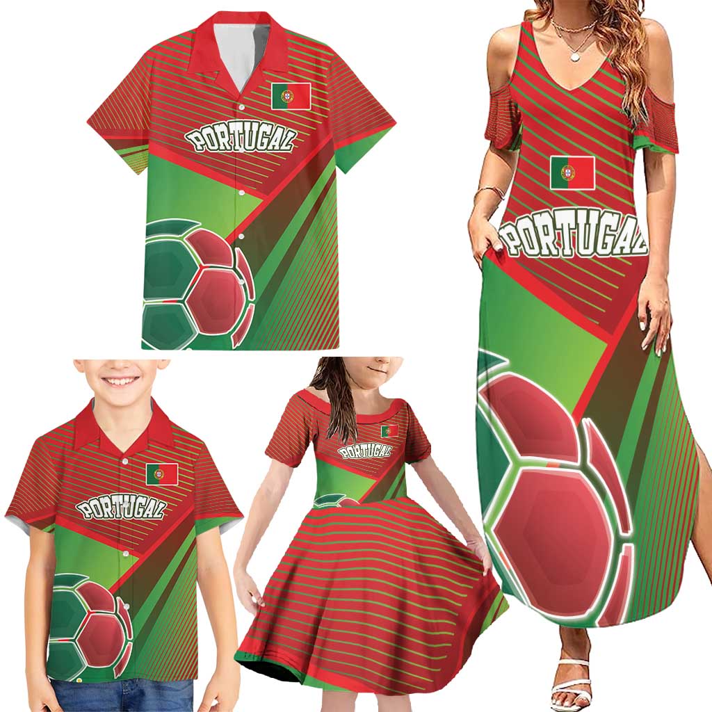 Custom Portugal Football Go Champions Family Matching Summer Maxi Dress and Hawaiian Shirt Sporty Style