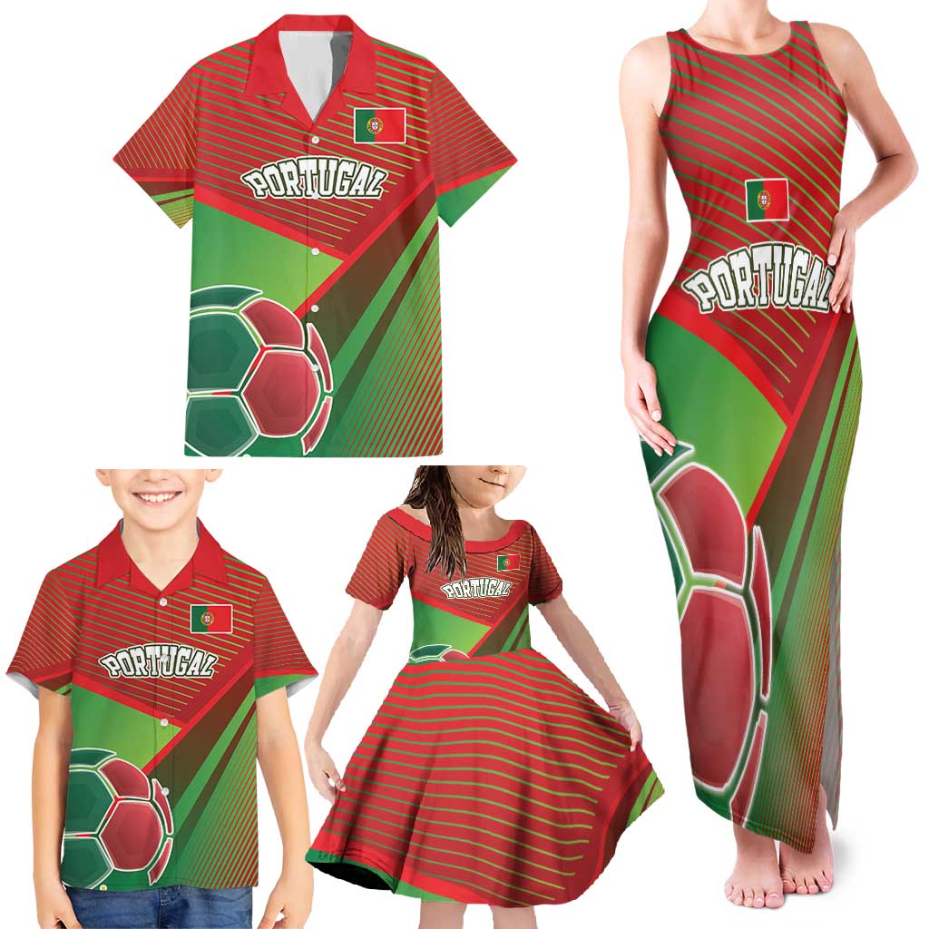 Custom Portugal Football Go Champions Family Matching Tank Maxi Dress and Hawaiian Shirt Sporty Style