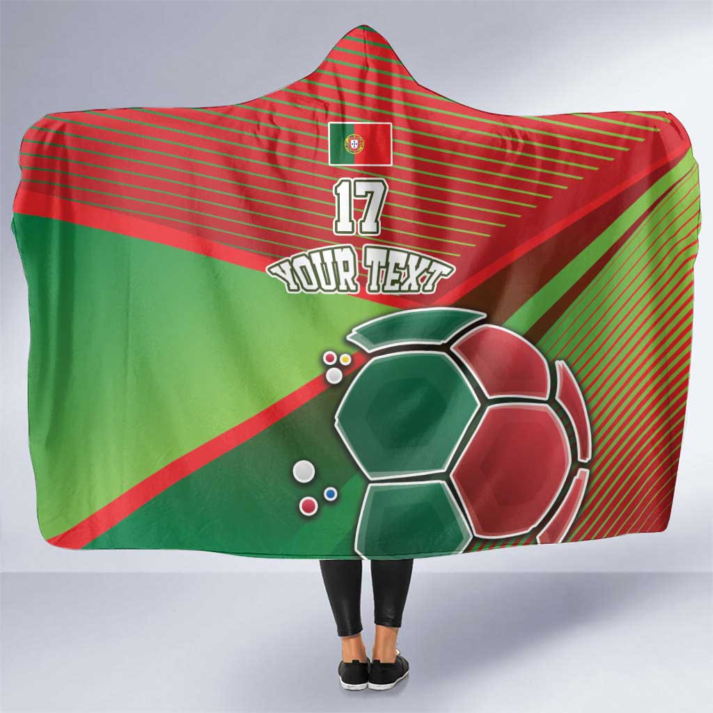 Custom Portugal Football Go Champions Hooded Blanket Sporty Style