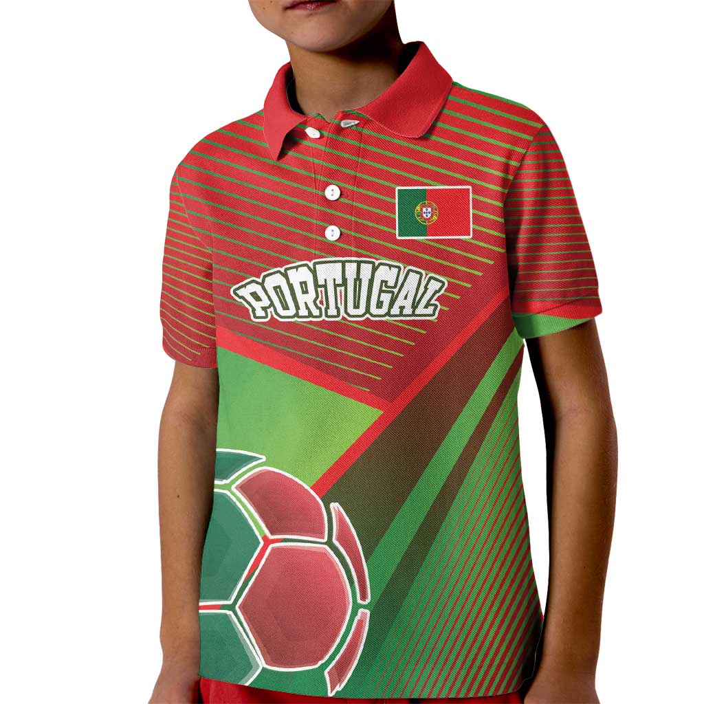 Custom Portugal Football Go Champions Kid Polo Shirt Sporty Style