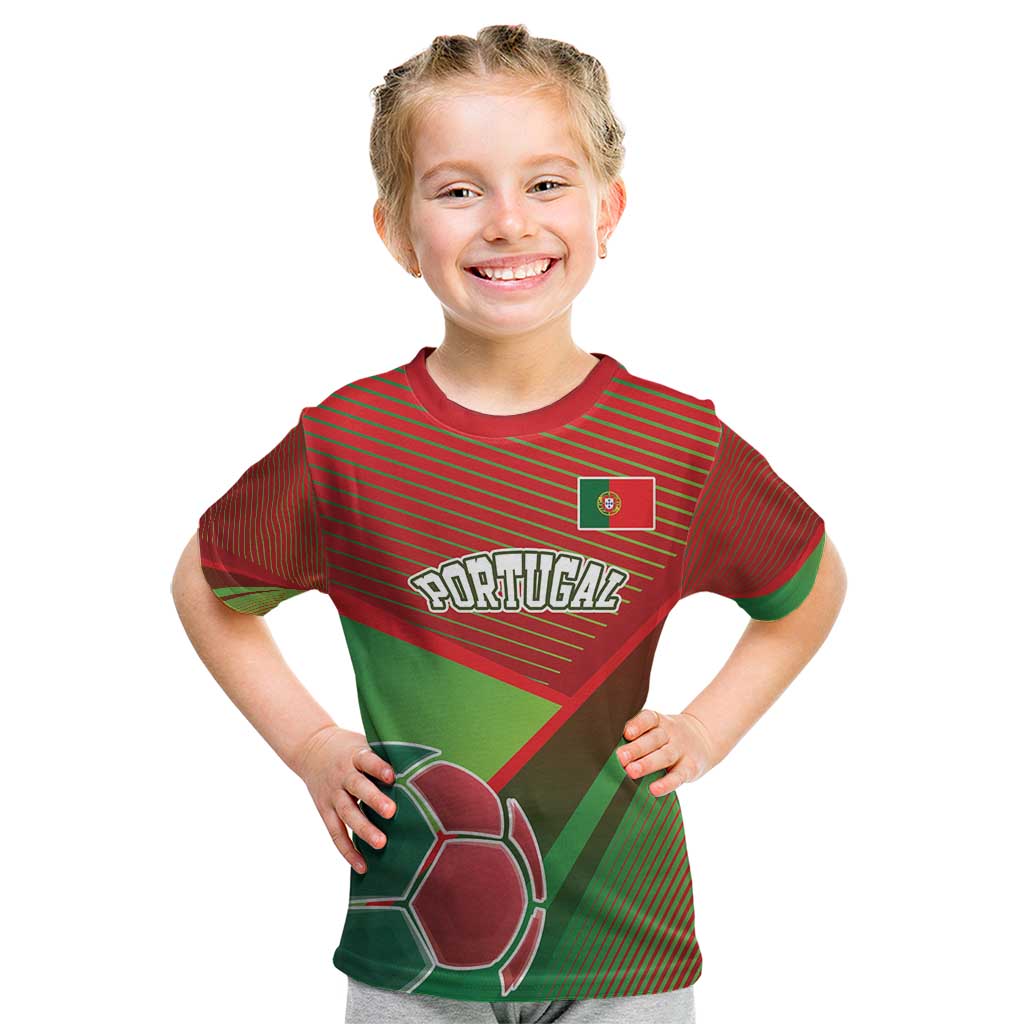 Custom Portugal Football Go Champions Kid T Shirt Sporty Style