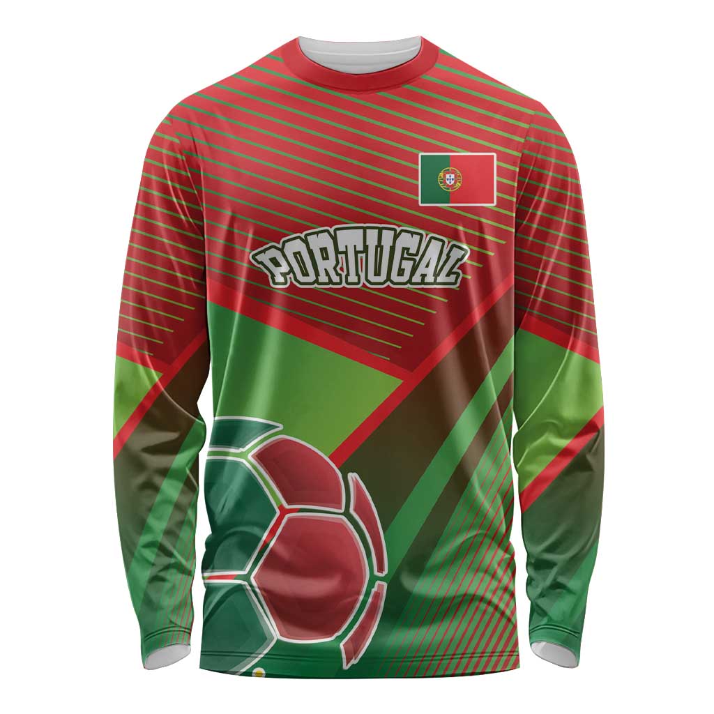 Custom Portugal Football Go Champions Long Sleeve Shirt Sporty Style