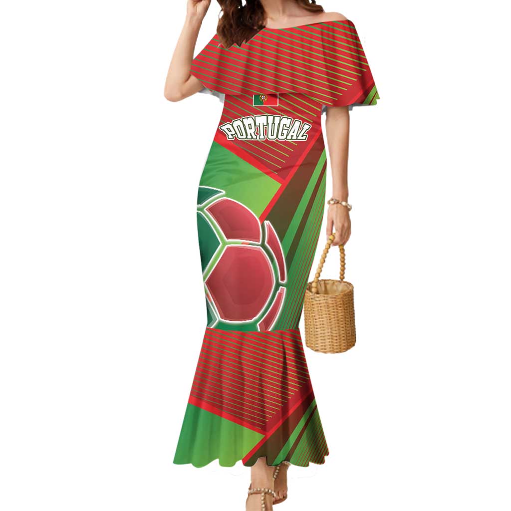 Custom Portugal Football Go Champions Mermaid Dress Sporty Style