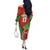 Custom Portugal Football Go Champions Off The Shoulder Long Sleeve Dress Sporty Style