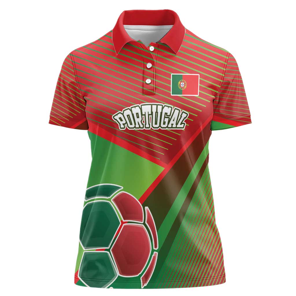 Custom Portugal Football Go Champions Women Polo Shirt Sporty Style