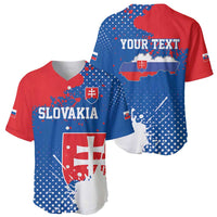 Personalized Slovakia Coat of Arms Baseball Jersey Map Flag Style