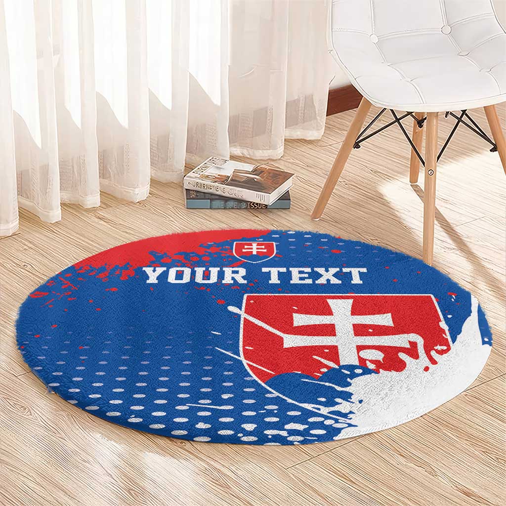 Personalized Slovakia Coat of Arms Round Carpet Map Flag Style