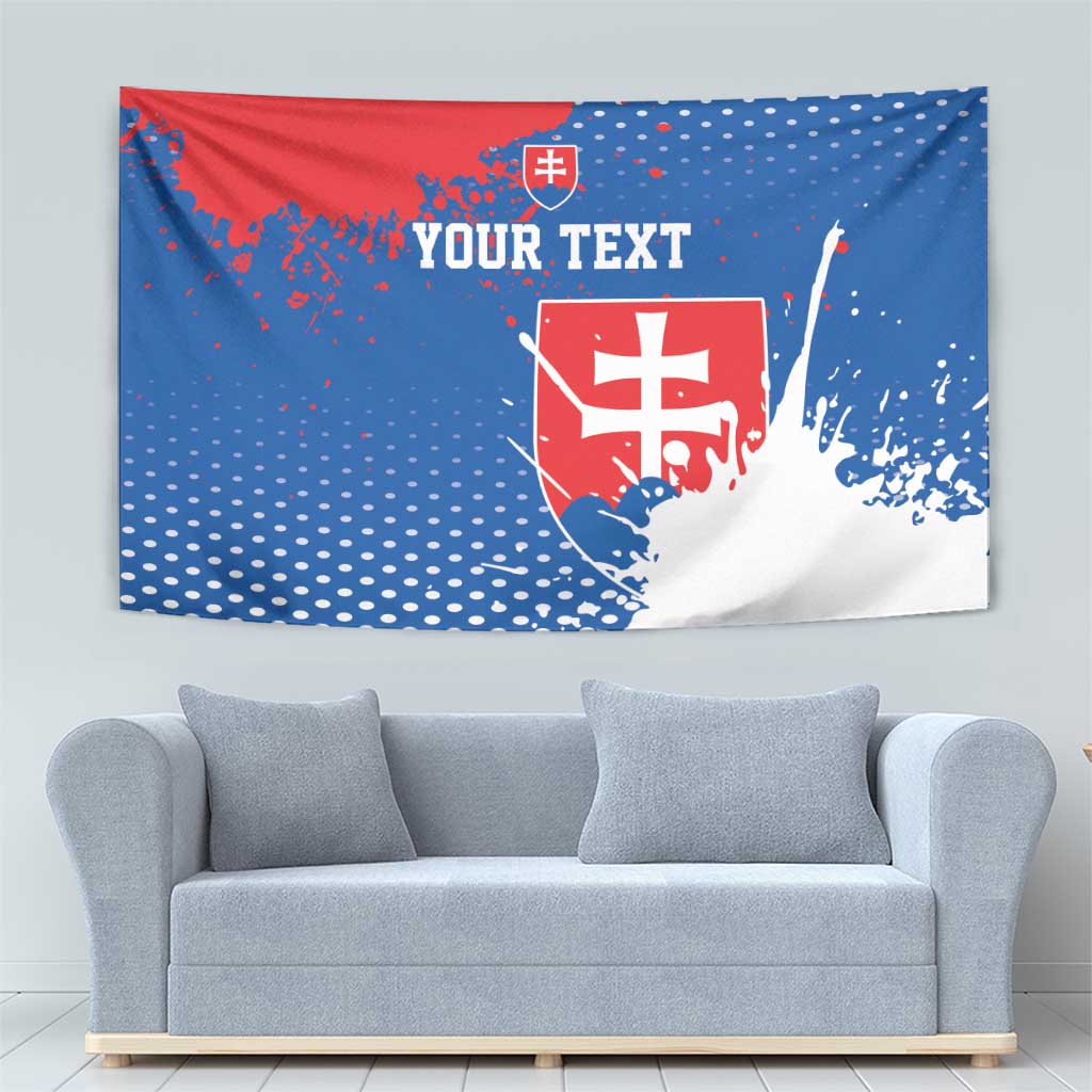 Personalized Slovakia Coat of Arms Tapestry Map Flag Style