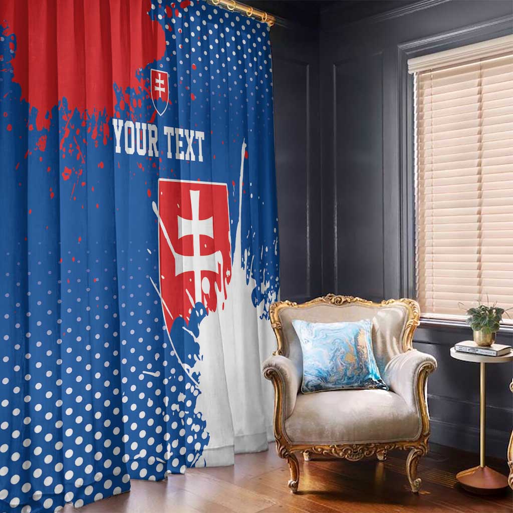 Personalized Slovakia Coat of Arms Window Curtain Map Flag Style